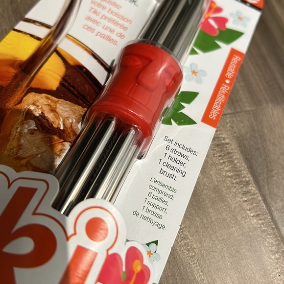 🎁4/$25 - 🆕 JOIE 8-piece Stainless Tiki Straws - Picture 3 of 3